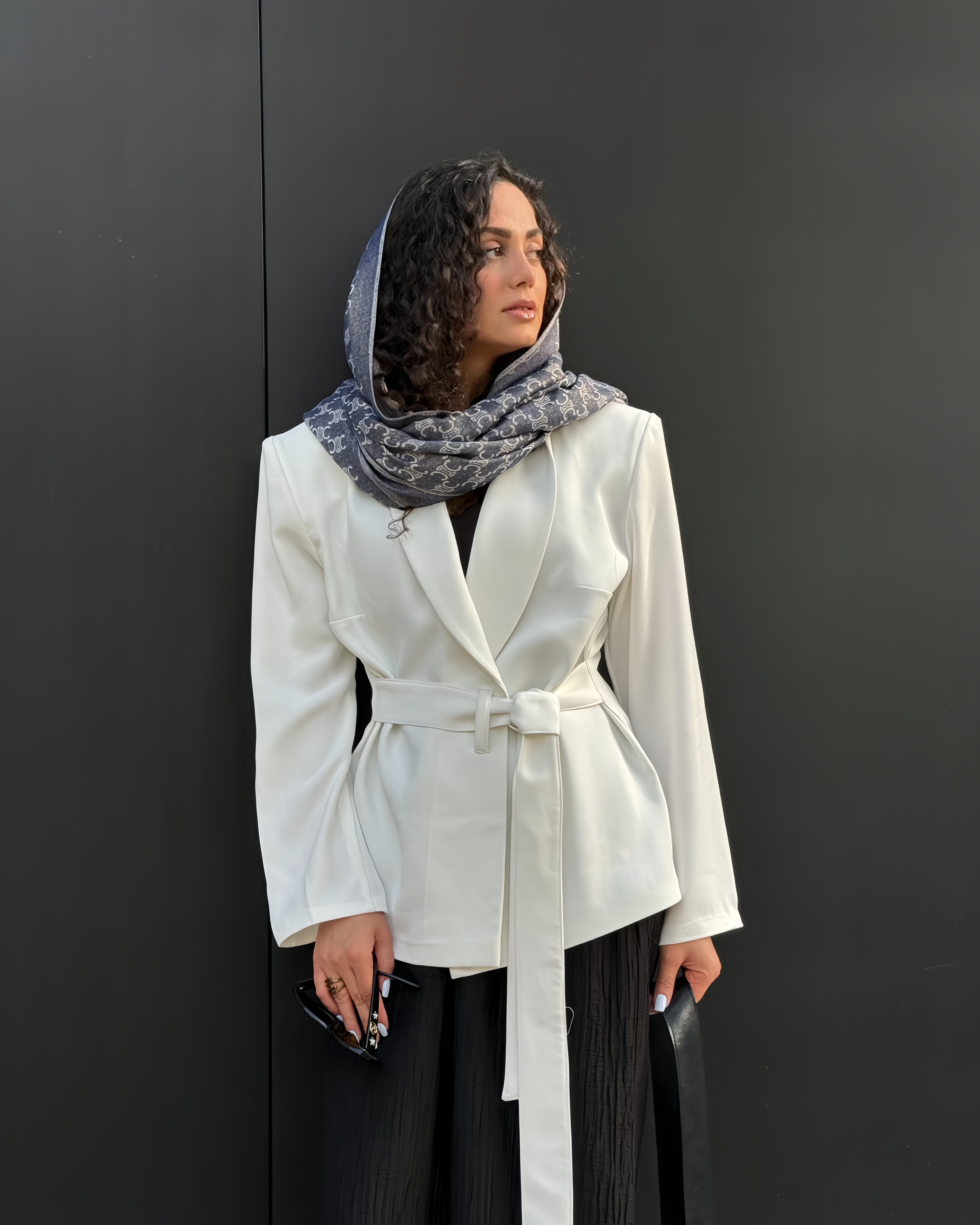کت سفید زنانه کرپ اندونزی